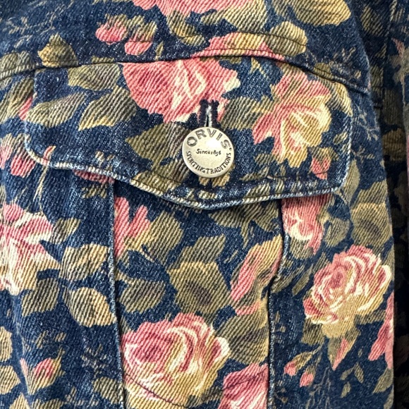 NWOT Orvis Blue Floral Denim Jacket - Size L - Picture 2 of 7